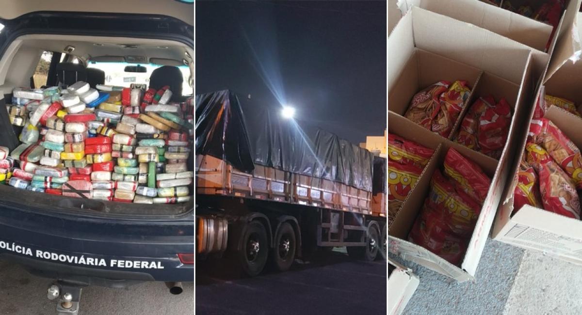 PRF encontra mais de 400 quilos de cocaína em carga de biscoitos