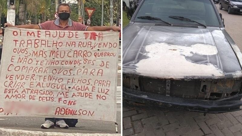 Pai que precisa consertar carro para voltar a vender ovos ganha apoio de internautas