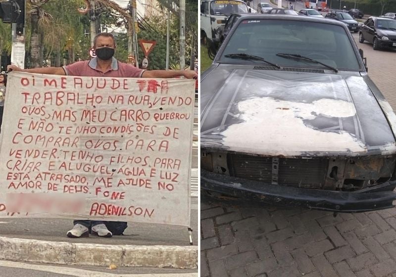 Pai que precisa consertar carro para voltar a vender ovos ganha apoio de internautas
