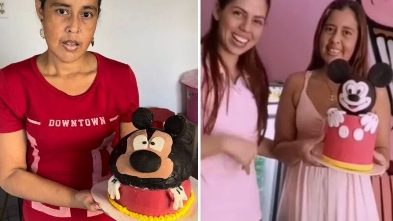 Após virar piada por bolo torto do Mickey, confeiteira dá a volta por cima