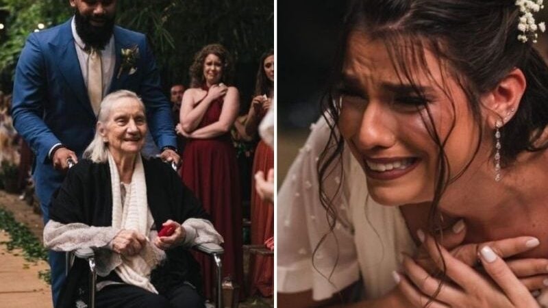 Avó com Alzheimer faz surpresa e leva alianças de casamento para neta: VÍDEO