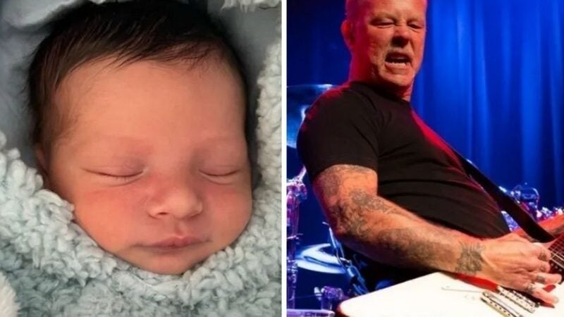 Bebê que nasceu no show do Metallica ganha nome do vocalista como homenagem