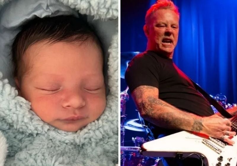Bebê que nasceu no show do Metallica ganha nome do vocalista como homenagem