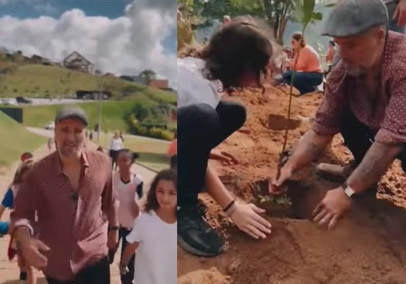 Bruno Gagliasso planta 3 mil árvores com 50 crianças no RJ: vídeo