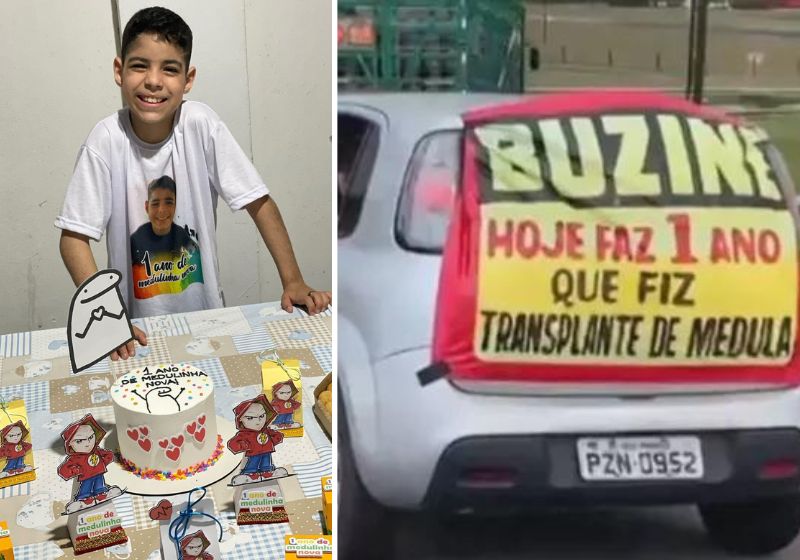 Criança de 10 anos comemora cura de câncer pelas ruas de Belém