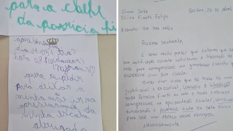 Fofura: filha pede em carta que chefe libere mãe para evento na escola