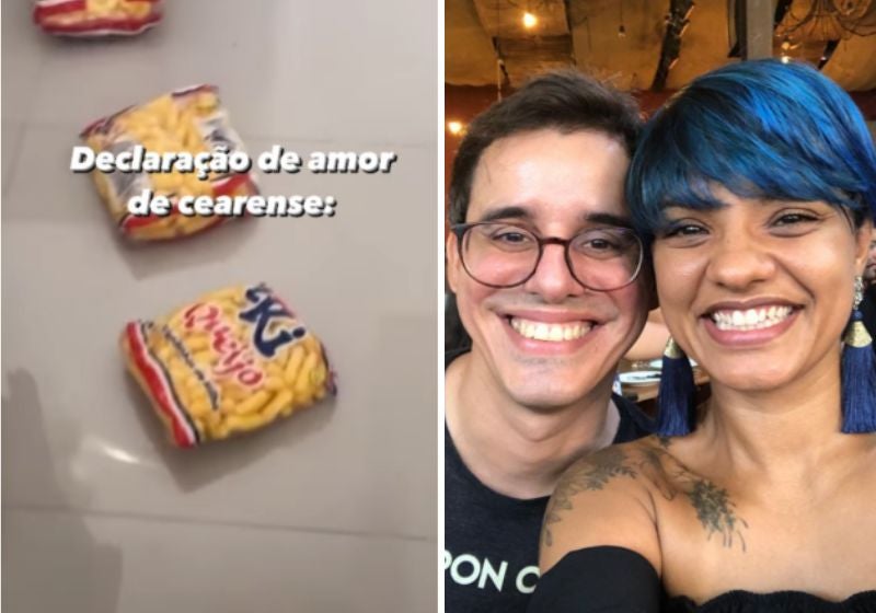Marido faz declaração de amor com salgadinhos preferidos da esposa [Vídeo]