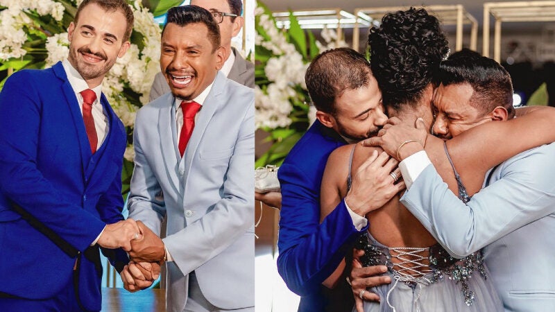 Barriga solidária leva alianças no casamento de pais do bebê
