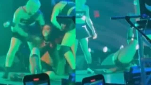 Pabllo Vittar leva tombo durante show em Nova York