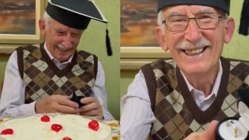 Com 1º salário, neta realiza sonho antigo do avô: anel de formatura [VÍDEO]