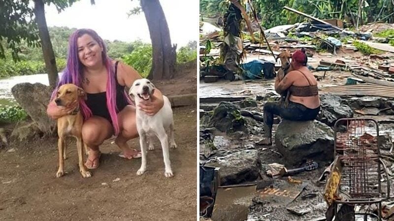 Cantora deixa instrumentos para trás e salva 14 animais na enchente de PE