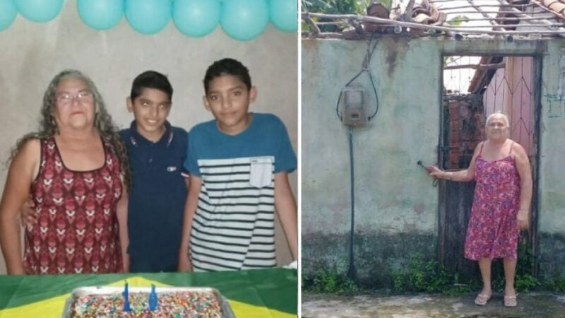 Avó adota netos órfãos e comunidade se mobiliza para ajudá-la