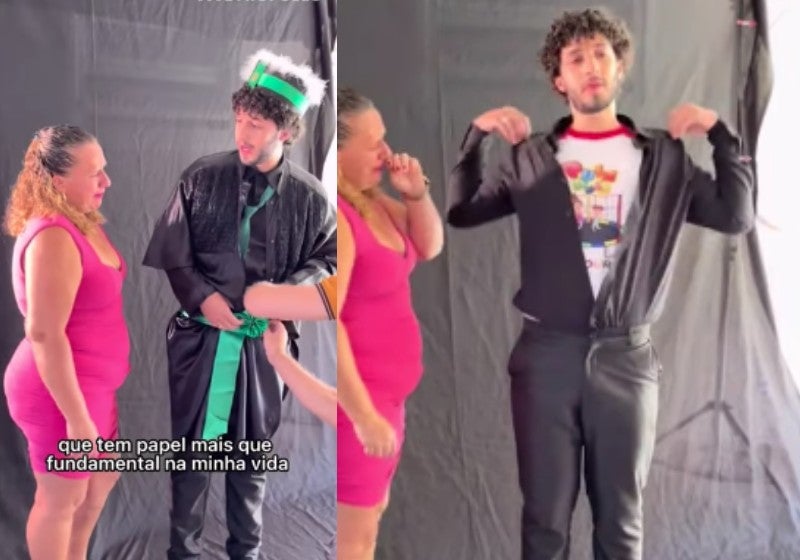 Filho faz homenagem na formatura a mãe que pagou faculdade com pula-pula