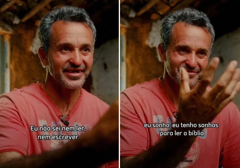 Homem comove web ao contar que sonha se alfabetizar para ler a Bíblia