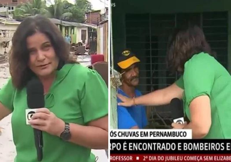 Empatia: repórter comove web ao consolar vítima de enchente em PE