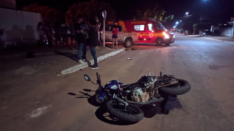 Motociclista colide em caminhonete após fugir da Polícia em Guarantã do Norte
