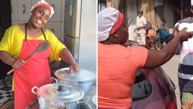 Auxiliar de limpeza desempregada distribui marmitas para sem-teto em SP