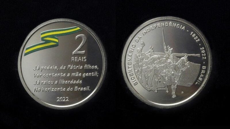 Brasil lança a 1ª moeda colorida para celebrar 200 anos da Independência. Veja!