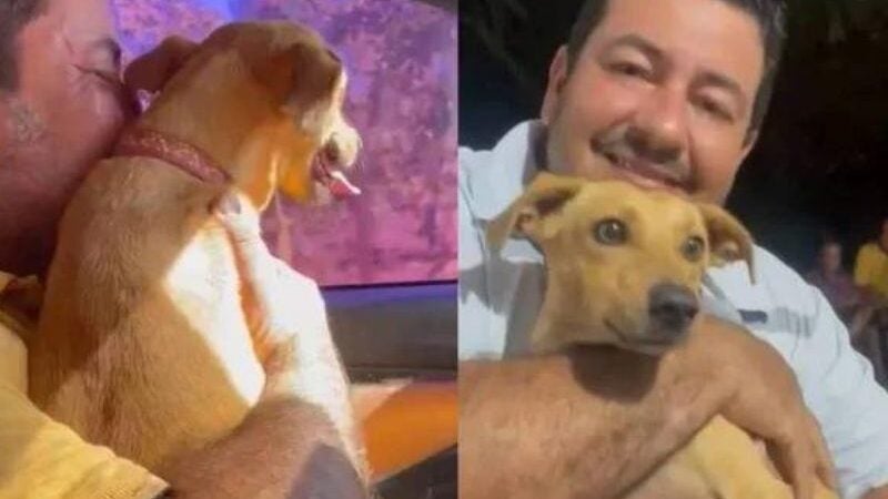 Homem chora e faz churrasco para comemorar volta de caramelo sumido. VÍDEO