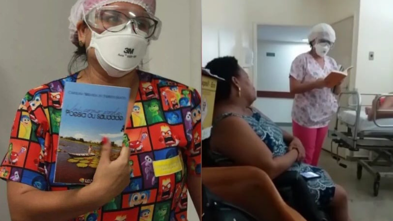 Poemas recitados por enfermeira em hospital trazem esperança para pacientes