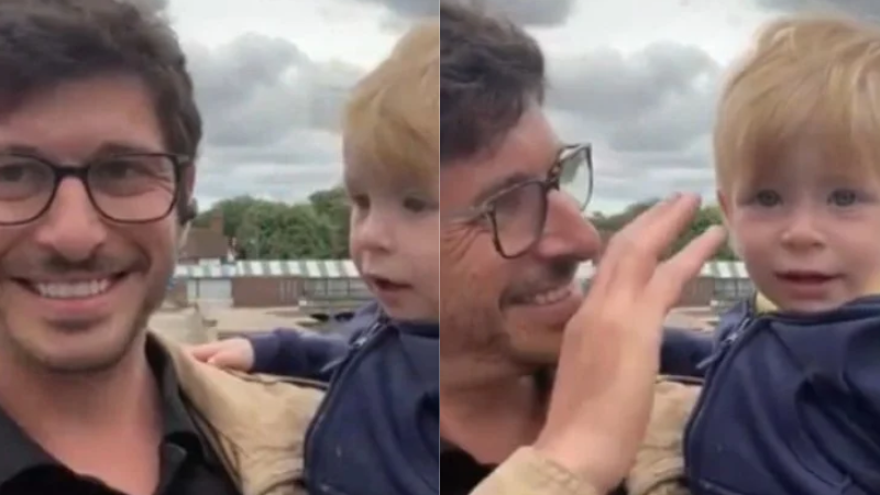 Filho do repórter Felipe Kieling invade transmissão ao vivo e ganha a web