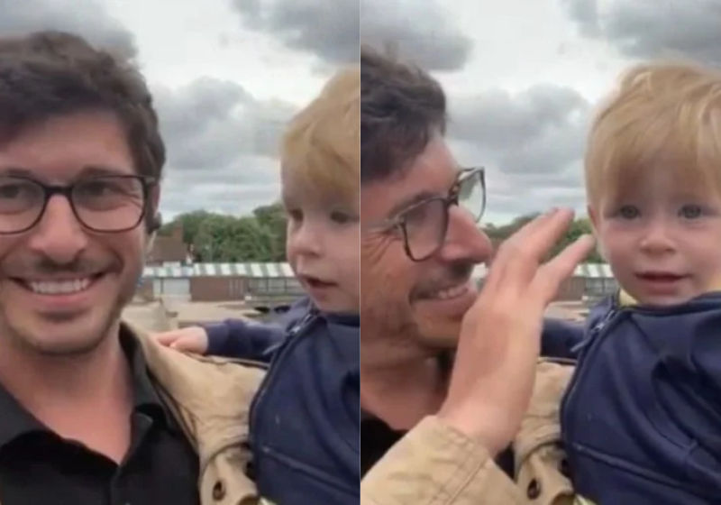 Filho do repórter Felipe Kieling invade transmissão ao vivo e ganha a web