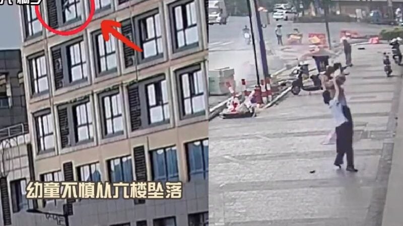 Herói agarra e salva criança que caiu do 6º andar de prédio. VÍDEO