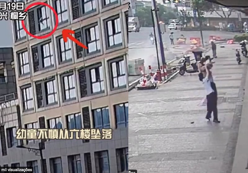 Herói agarra e salva criança que caiu do 6º andar de prédio. VÍDEO