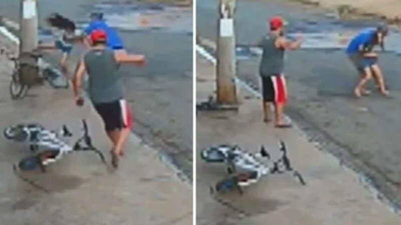 Homem rápido salva menina que ia bater no poste com bike desgovernada. VÍDEO