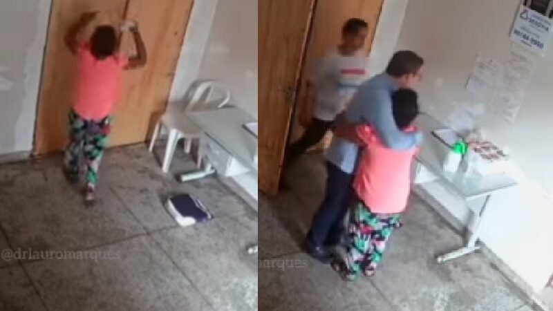 Abraço de médico acalma paciente durante surto psiquiátrico. VÍDEO