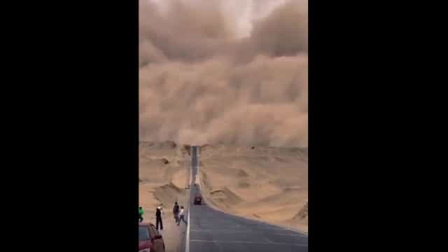 Tempestade de areia ‘varre’ várias regiões de Qinghai, na China