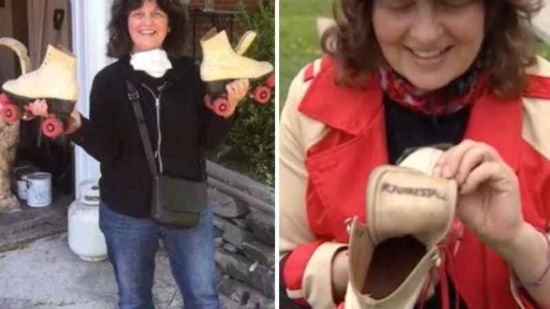 Mulher compra patins usados e descobre que foram dela na adolescência