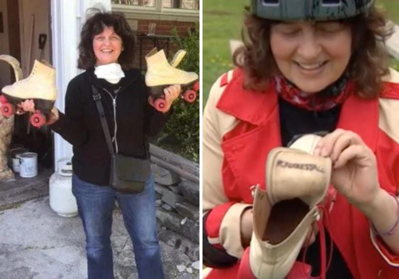 Mulher compra patins usados e descobre que foram dela na adolescência