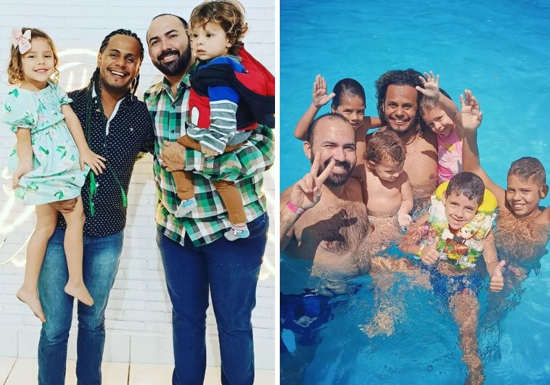 Casal que adotou 5 irmãos para não separá-los se emociona no Dia dos Pais