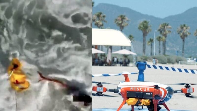 Drone salva rapaz de 14 anos que se afogava na praia. VÍDEO