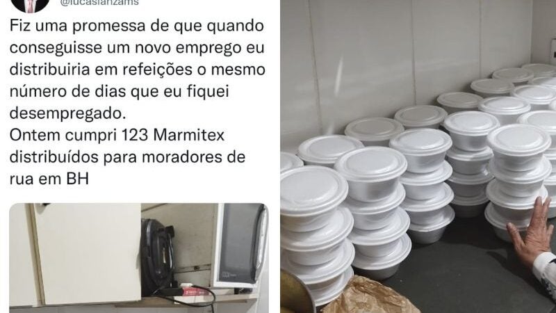 123 dias desempregado, 123 marmitas para pessoas com fome. Ex-desempregado cumpre promessa