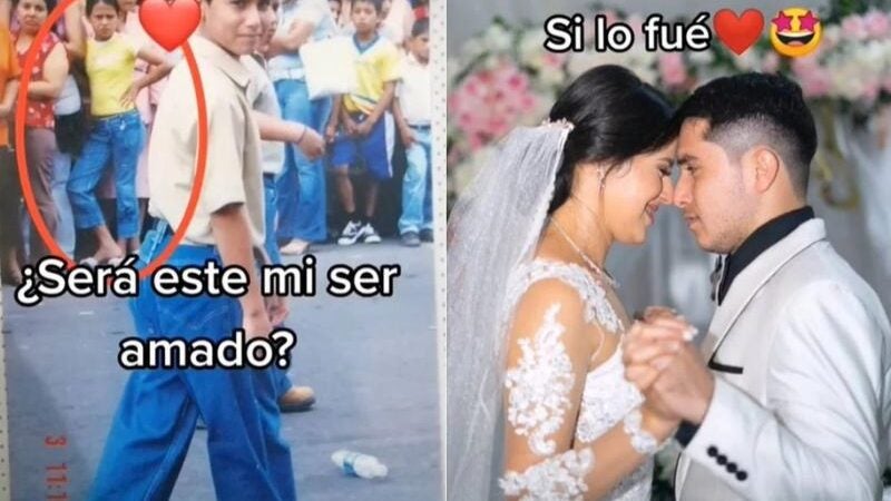 Mulher encontra foto ao lado do marido 15 anos antes de conhecê-lo