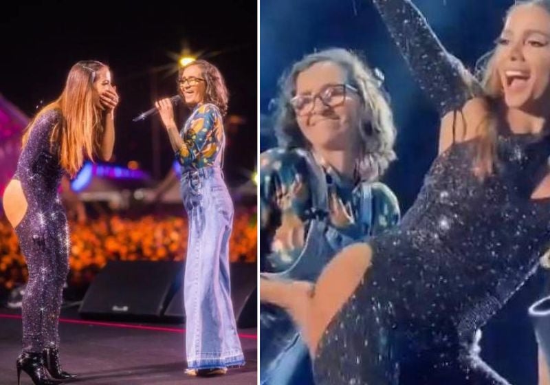 Senhorinha rouba a cena, dança até o chão com Anitta e viraliza. VÍDEO