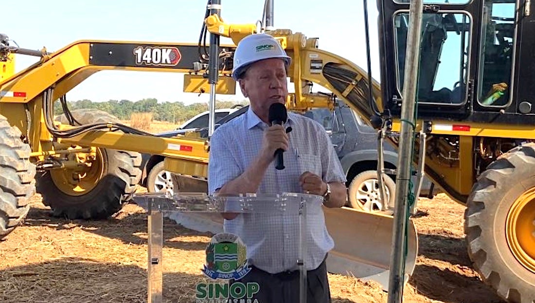 Prefeito anuncia antecipação no prazo de entrega de asfaltamento de estrada vicinal em Sinop