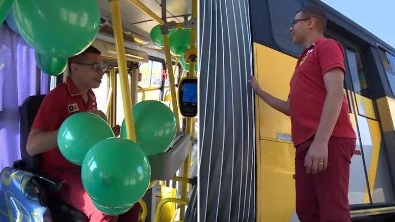 Surpresa emociona autista que tinha sonho de passear de ônibus