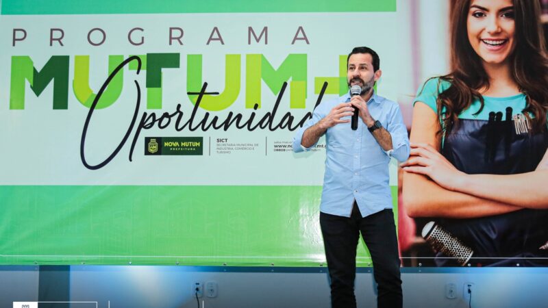 Prefeitura lança programa Mutum Mais Oportunidades com 600 vagas de qualificação e R$ 1,2 milhão de investimento