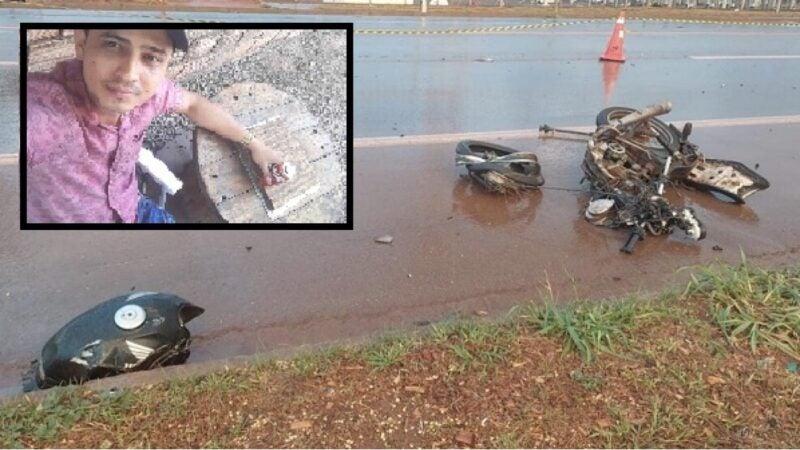 Homem morre em colisão entre moto e Fiesta na BR-163