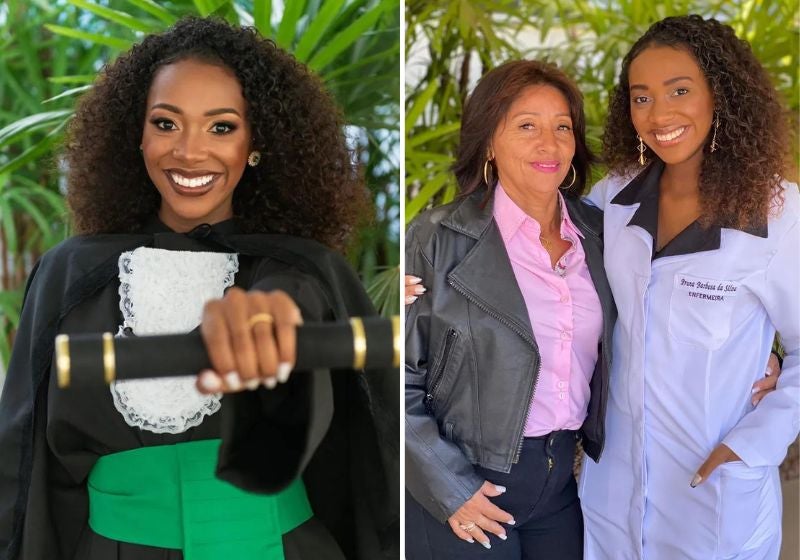 “A preta do morro se formou”. Filha de faxineira comemora e viraliza