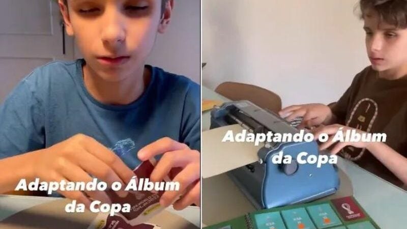 Menino cego apaixonado por futebol adapta álbum da Copa em braille