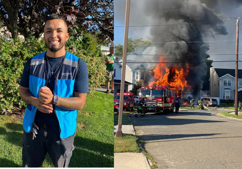 Motorista vira herói ao resgatar família inteira de casa em chamas