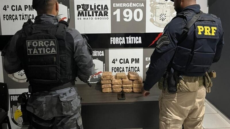 Força Tática e PRF apreende 15kg de cocaína MT-419 entre Guarantã e Novo Mundo