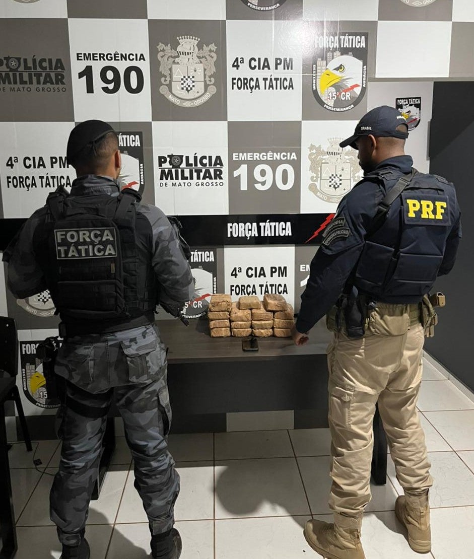 Força Tática e PRF apreende 15kg de cocaína MT-419 entre Guarantã e Novo Mundo
