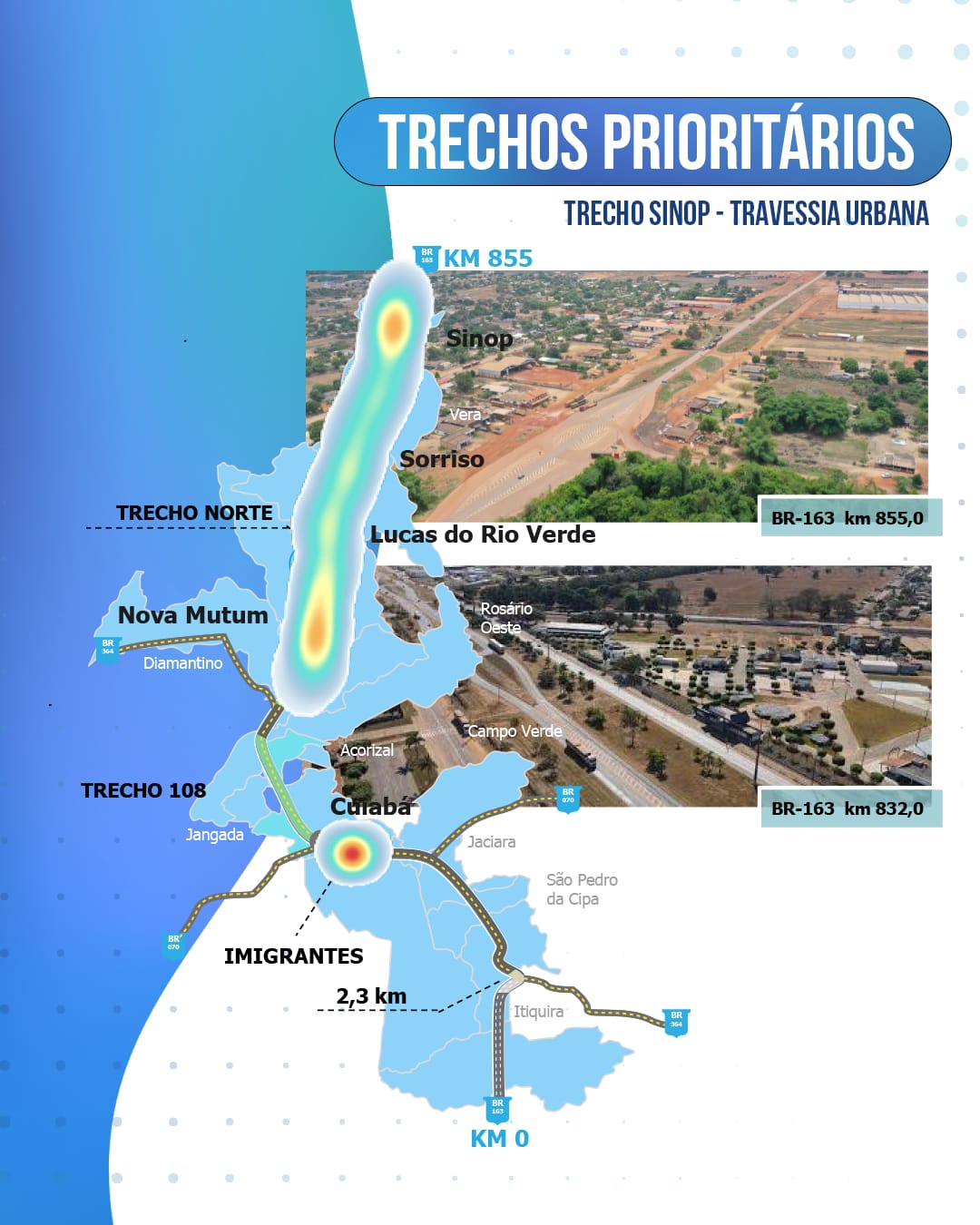 Mauro divulga cronograma de obras da BR-163; trechos em Sinop e Mutum são prioridade e começam em 2023