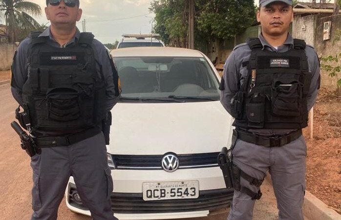 Em Guarantã do Norte Policia Militar recupera carro roubado