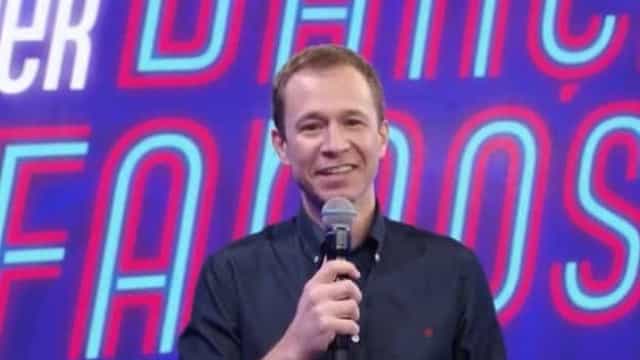 Tiago Leifert faz ‘discurso de eliminação’ em chá de revelação de Viih Tube e Eliezer